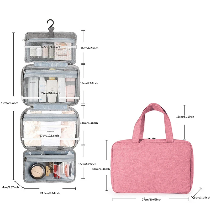 Waterproof Hanging Hook Toiletry Bag Large Folding Handbag Travel Makeup Cosmetic Razor Storage Organizer Case Bathroom Supplies