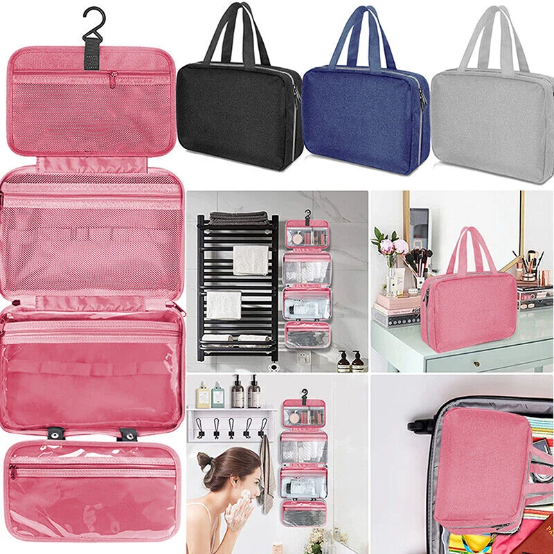 Waterproof Hanging Hook Toiletry Bag Large Folding Handbag Travel Makeup Cosmetic Razor Storage Organizer Case Bathroom Supplies