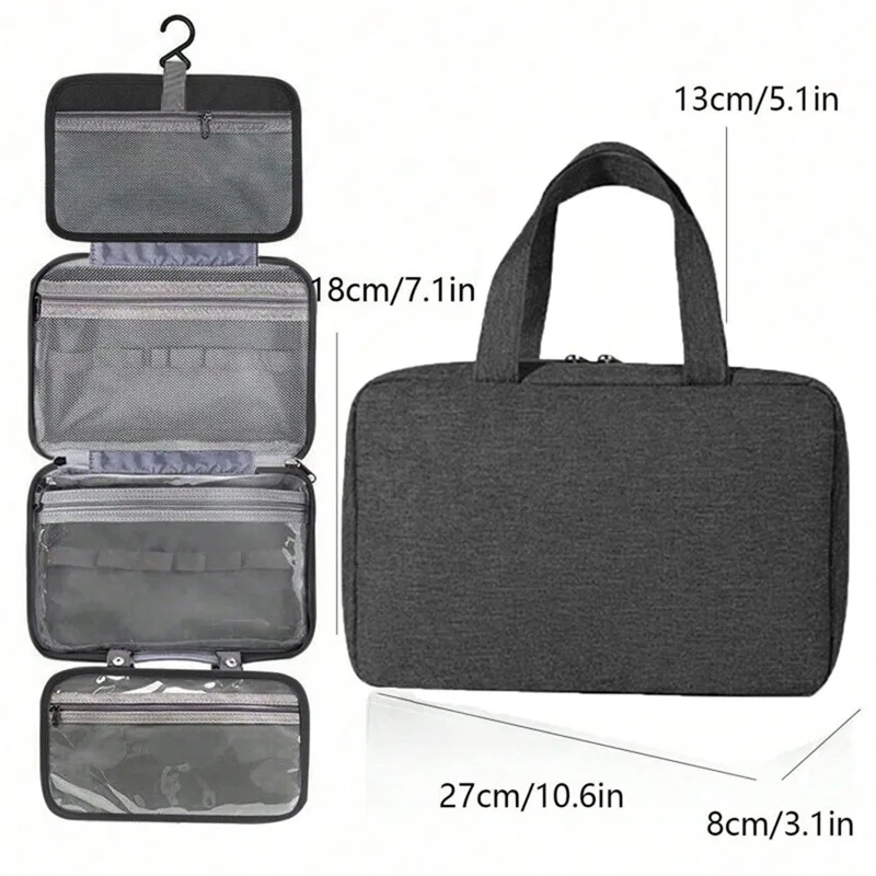 Waterproof Hanging Hook Toiletry Bag Large Folding Handbag Travel Makeup Cosmetic Razor Storage Organizer Case Bathroom Supplies