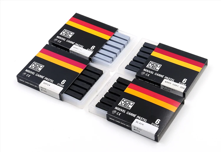 SAKURA Pastel Art Drawing Set Chalk Crayons Soft Dry Pastel 6/12 Black White Box Set for Students Art Supplies NCT Series