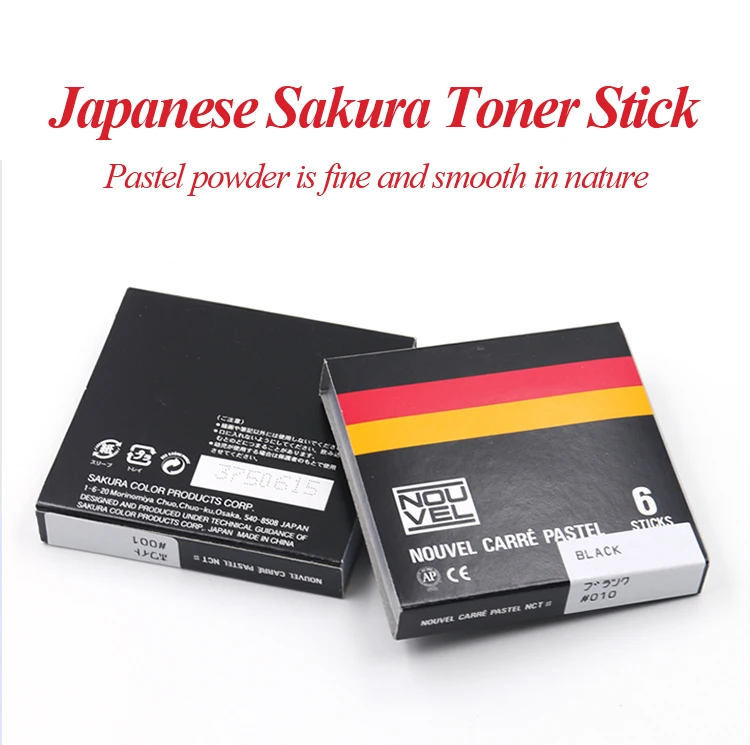 SAKURA Pastel Art Drawing Set Chalk Crayons Soft Dry Pastel 6/12 Black White Box Set for Students Art Supplies NCT Series