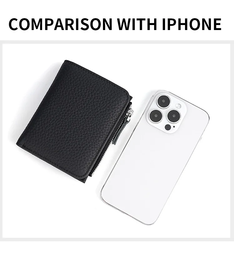 Genuine Leather Women Small Rfid Wallets with Zipper Coin Pocket Fashion Woman Short Bifold Money Purse Multi Card Holder Wallet