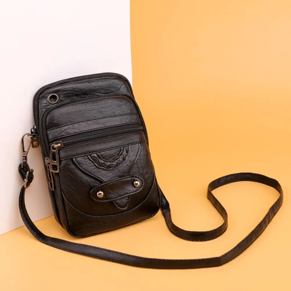 Multi-Functional Soft PU Leather Small Shoulder Bag for Women Vintage Crossbody Bag Cash Purse Cell Phone Bag