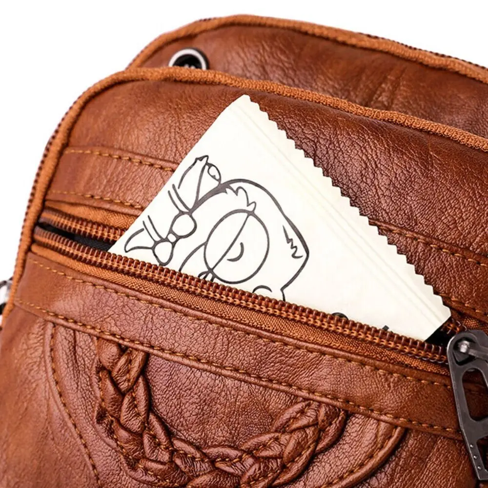 Multi-Functional Soft PU Leather Small Shoulder Bag for Women Vintage Crossbody Bag Cash Purse Cell Phone Bag