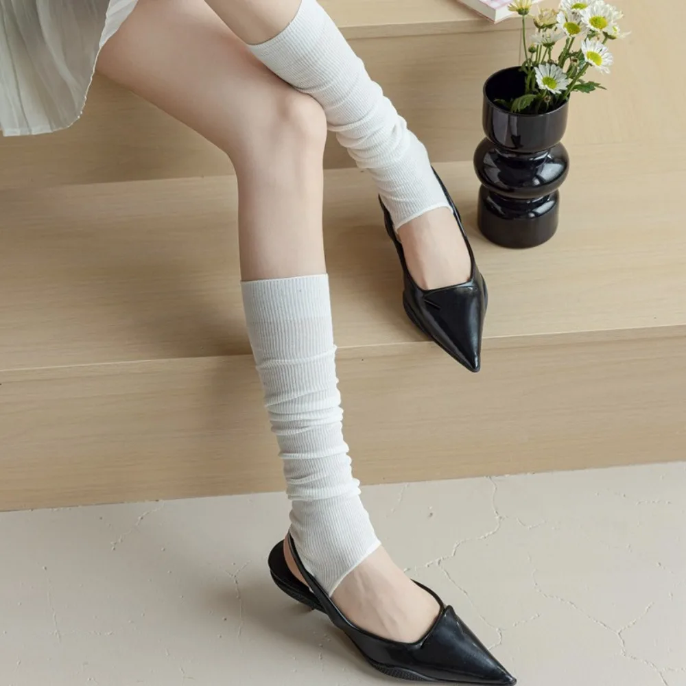 New Women Stockings Fashion Solid Color Thin Breathable Simple Long Knee High Socks For Woman Elegant Leg Warmer Trends Calf