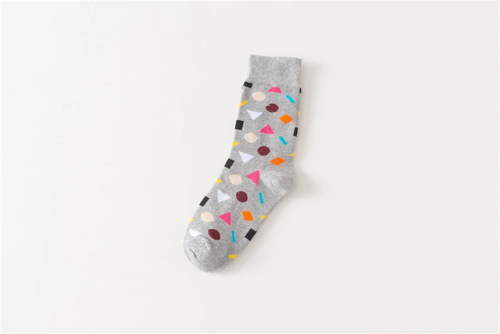 Women's Japanese Colorful Cartoon Mid Tube Socks Unisex Cute Funny Happy Heart Avocado Flamingo Red Lip Sokken Gift