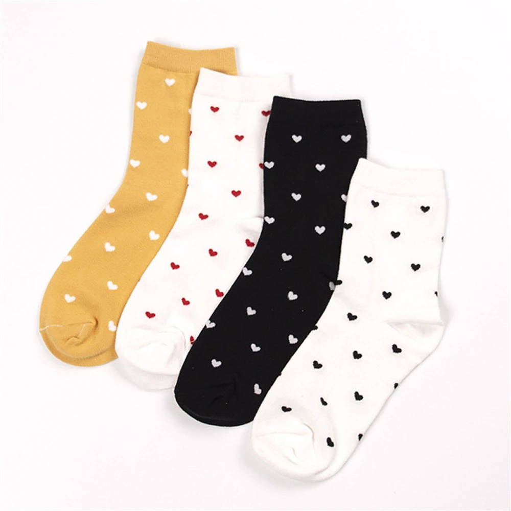 New Sweet Girls' Cute Little Love Heart Kawaii Beautiful Ladies Fashion Designer Art Socks Streetwear Dropship