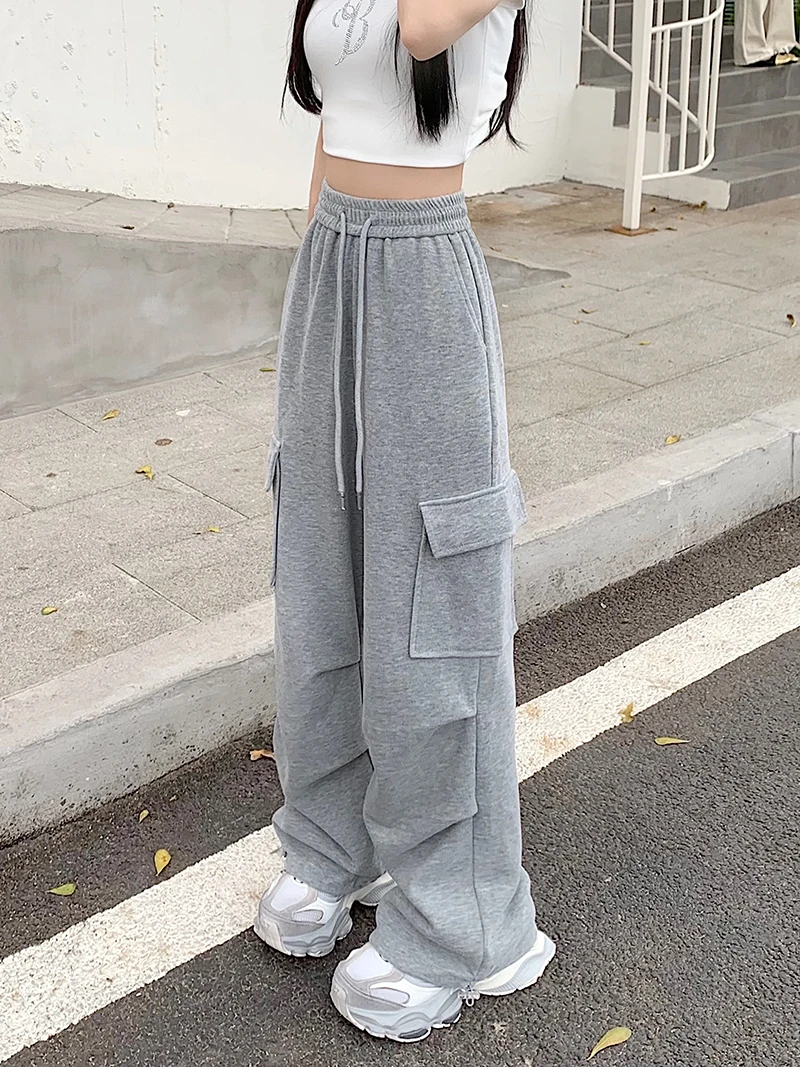 American Drawstring Design Cargo Pants Women Fashion Hip-hop Streetwear Woman Trousers New 2024 Summer All-match Cargo Pants