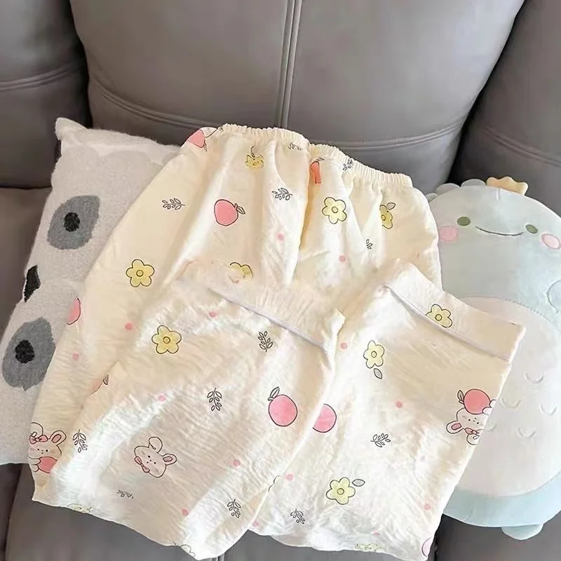 Print Rabbits Cute Kawaii Pajamas Sets for Women Autumn Soft Pijama Sets Sleepwear Long Sleeve Pant Set Female Pyjamas Home Suit