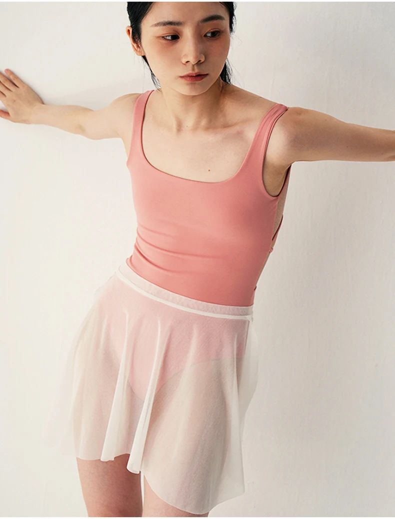 Women Ballet Leotards Trumpet Sleeve Dance Leotard Stand Collar Pleated Mesh Splice Gymnastics Leotard Women Ballet Bodysuit
