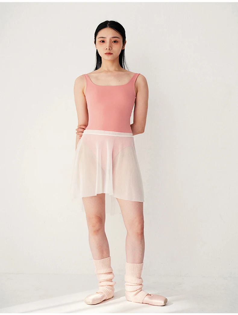 Women Ballet Leotards Trumpet Sleeve Dance Leotard Stand Collar Pleated Mesh Splice Gymnastics Leotard Women Ballet Bodysuit