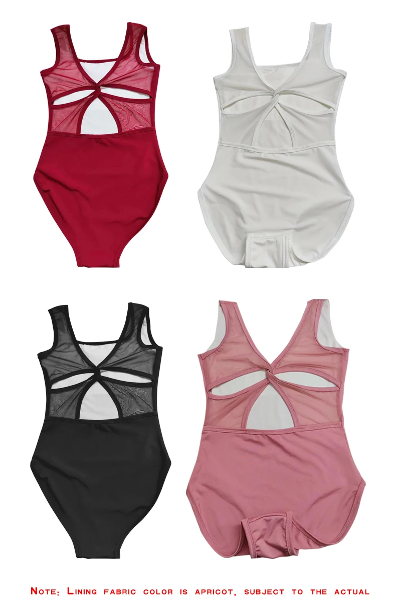 Women Ballet Leotards Trumpet Sleeve Dance Leotard Stand Collar Pleated Mesh Splice Gymnastics Leotard Women Ballet Bodysuit