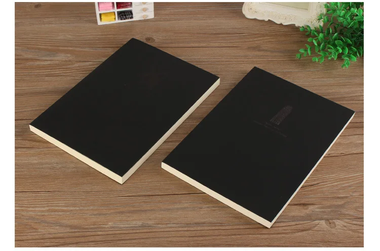 B5 Notebook,Sketchbook 140 Thickened Pages Black Cardboard Cover Blank Inner Pages For Quality Fine Art Painting And Doodle