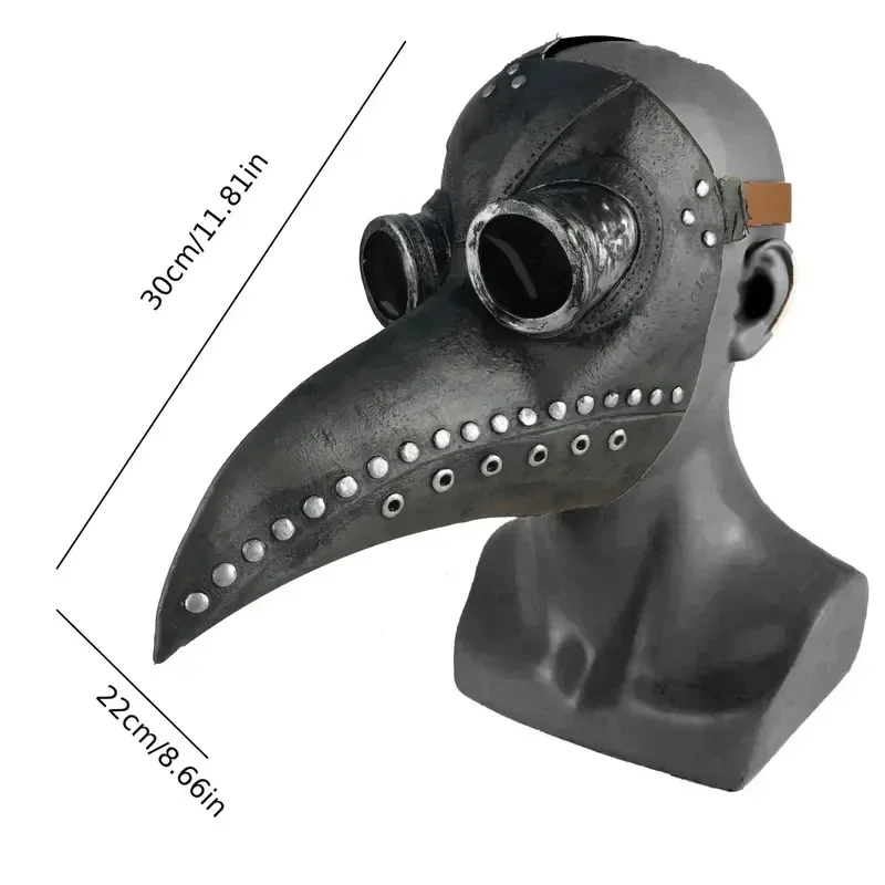 Halloween Costume Human Bird Beak Mask Plague Doctor Mask and Cape Set Role Play Costume Steampunk Photo Prop Gift