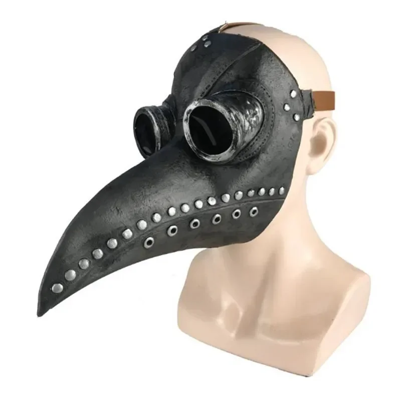 Halloween Costume Human Bird Beak Mask Plague Doctor Mask and Cape Set Role Play Costume Steampunk Photo Prop Gift