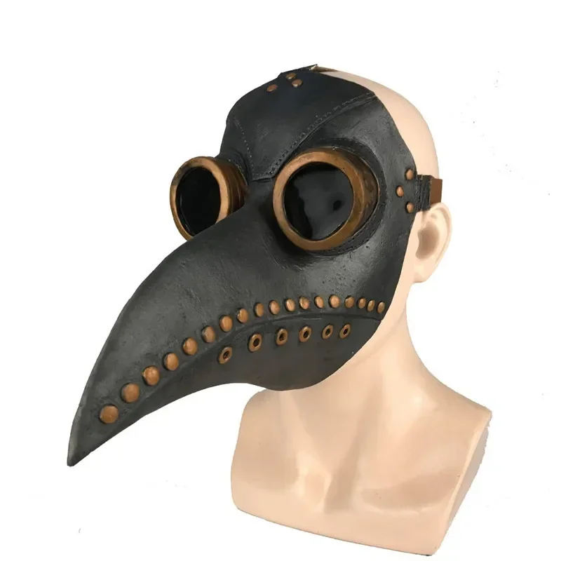 Halloween Costume Human Bird Beak Mask Plague Doctor Mask and Cape Set Role Play Costume Steampunk Photo Prop Gift