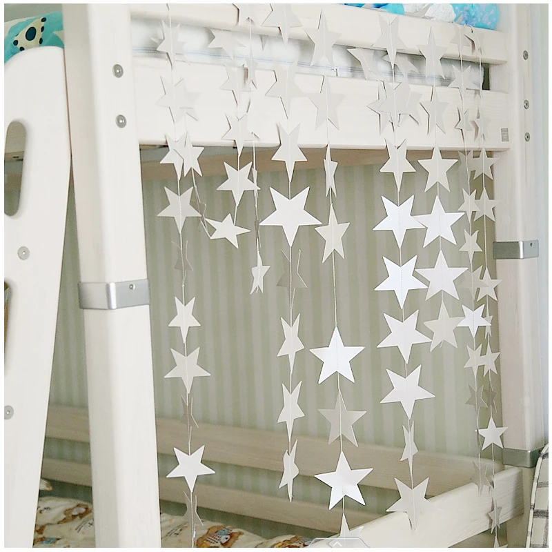 4M Paper Glitter Gold Blue Moon Star String Garland Hanging Banner Wall Party Decorations for Eid Mubarak Wedding DIY Decoration