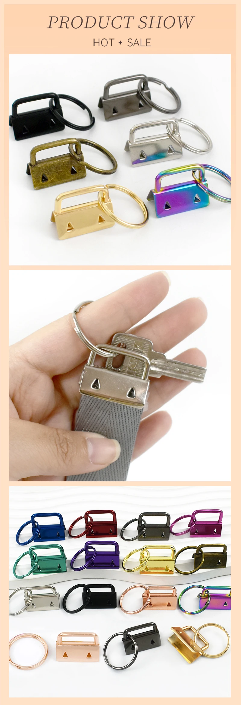 10/20Pcs 20/25/32mm Webbing Tail Clip Buckle Metal O Ring Clasp Keychain Bags Strap End Lock Stopper Buckles DIY Hardware Hook