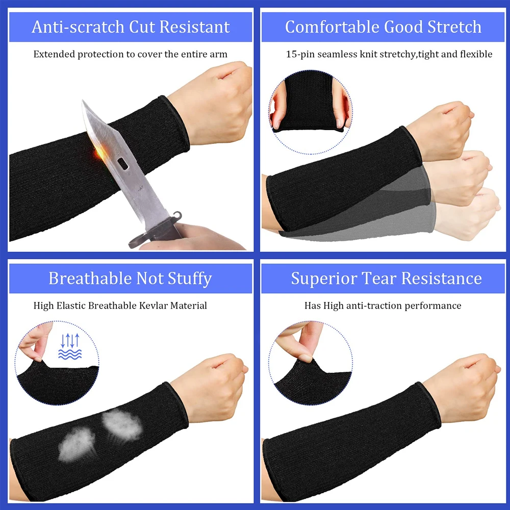 BraceTop Arm Protectors for Bruising Cut, Burn Heat Resistant Arm Sleeve Protectors Protective Forearm Sleeves Cooking Gardening