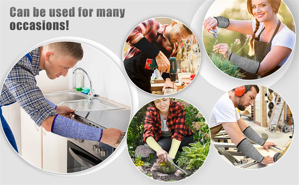 BraceTop Arm Protectors for Bruising Cut, Burn Heat Resistant Arm Sleeve Protectors Protective Forearm Sleeves Cooking Gardening