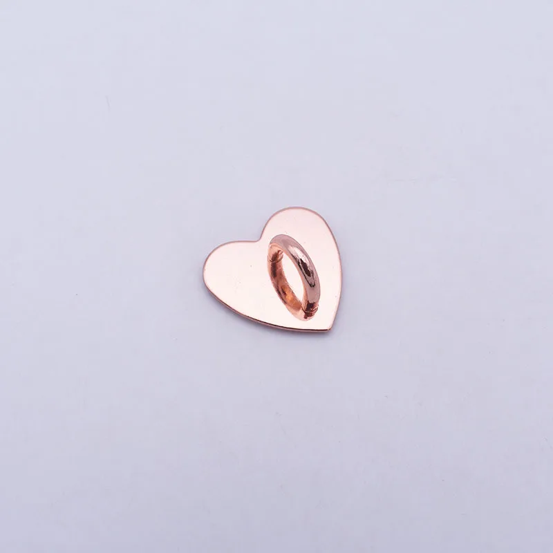 5PCS Kawaii Adhesive Metal Heart Phone Charm Holder Mobile Phone Case Finger Ring Stand Hook Buckle Charm Clasp Accessory String