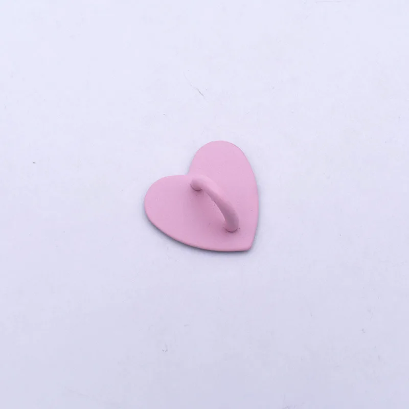 5PCS Kawaii Adhesive Metal Heart Phone Charm Holder Mobile Phone Case Finger Ring Stand Hook Buckle Charm Clasp Accessory String