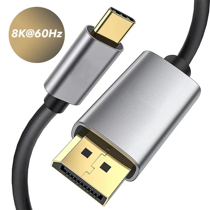 USB-C to DisplayPort Cable 8K@60 DP Type C 3.1 to 4K 120Hz Display Port 1.4 Cable Thunderbolt 3 For MacBook Air Pro Samsung Dex