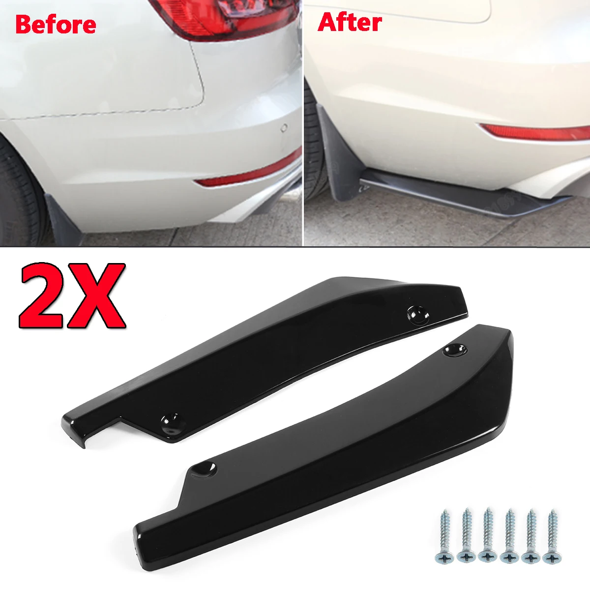 2Pcs Rear Bumper Lip Wrap Angle Diffuser Splitter Canard For BMW X5 X7 E46 E91 E90 E93 E81 E82 E87 E60 E65 Notice Size!!!
