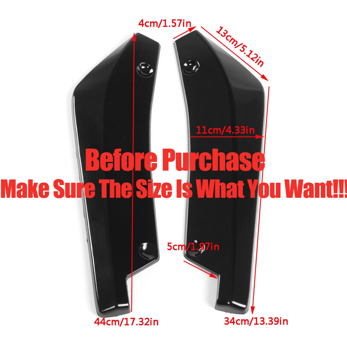 2Pcs Rear Bumper Lip Wrap Angle Diffuser Splitter Canard For BMW X5 X7 E46 E91 E90 E93 E81 E82 E87 E60 E65 Notice Size!!!