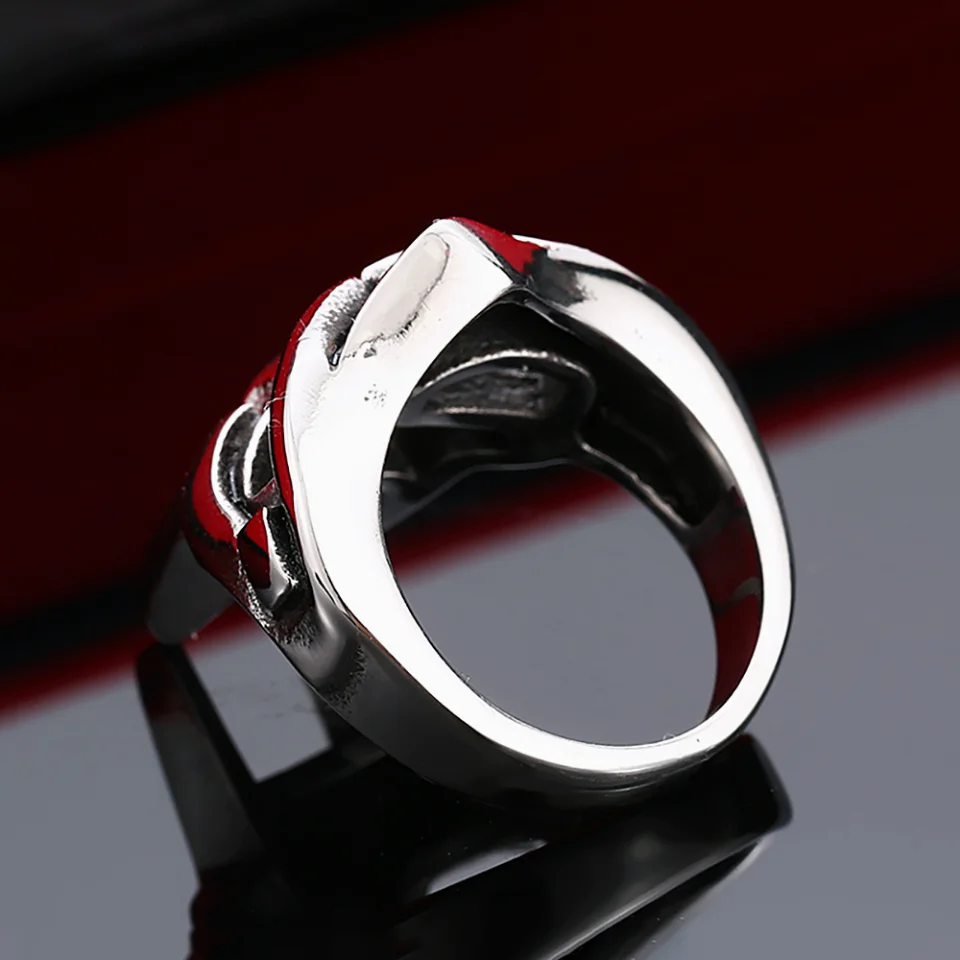 Gothic Vintage Classic Mf Doom Mask Rings Punk Egyptian Pharaoh Stainless Steel Ring For Men Boys Fashion Jewelry Gift Wholwsale