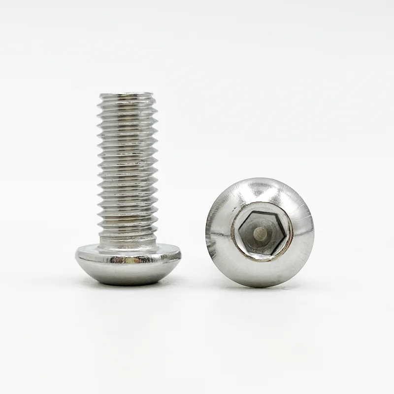 304 Stainless Steel Hexagon Hex Socket Head Button Allen Screw Set M2 M2.5 M3 M4 M5 M6 M8 M10 Allen Hex Socket Button Head Screw