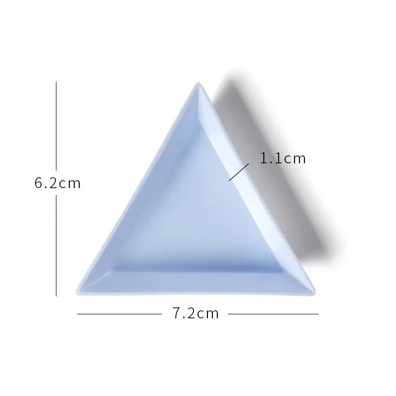 5/10Pcs Plastic Triangle Nail Tray Nail Art Rhinestone Glitter Box Plate Tray Holder Storage Container Manicure Tools