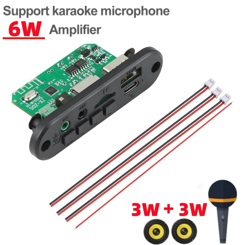 DC 5V 10W Bluetooth 5.0 Stereo DIY Car MP3 Player Decoder Board 2*5W Amplifier Wireless FM Radio Module TF USB Handsfree Call