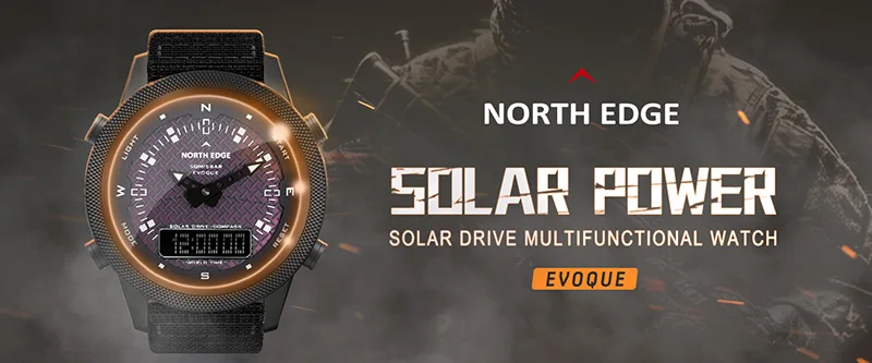 NORTH EDGE Men's Sports Digital Watch Waterproof 50M Altimeter Barometer Compass Business Luxury Men's Watch Outdoor Smartwatch