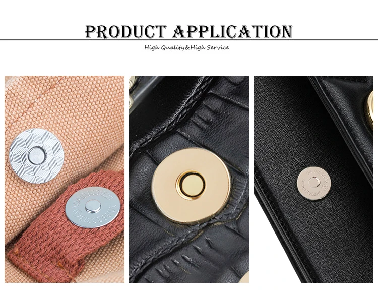10 Sets Metal Double Rivet Magnetic Clasps Buttons Fastener Bag Press Buckle Purses Handbag Clothes DIY 14/18mm
