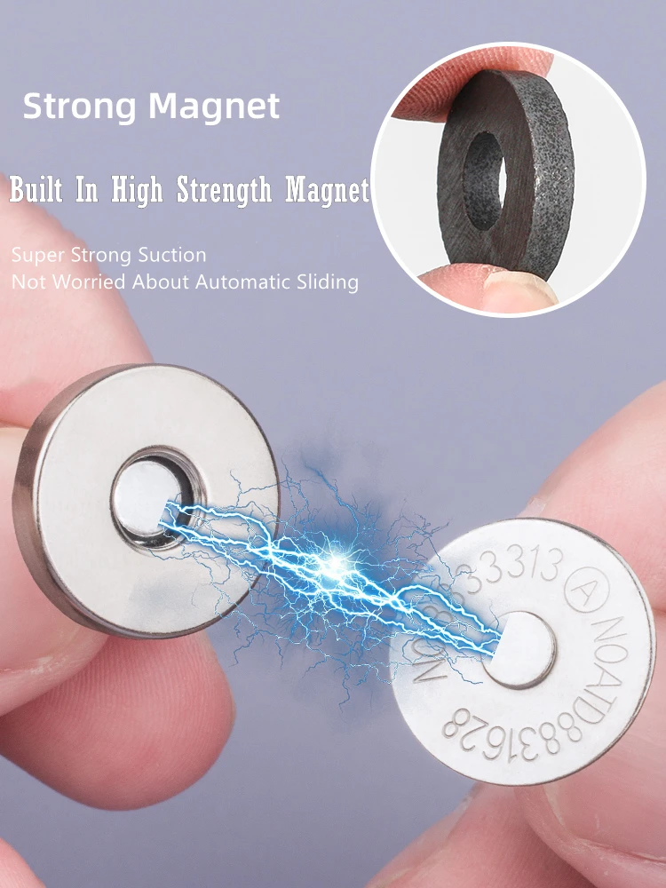 10 Sets Metal Double Rivet Magnetic Clasps Buttons Fastener Bag Press Buckle Purses Handbag Clothes DIY 14/18mm