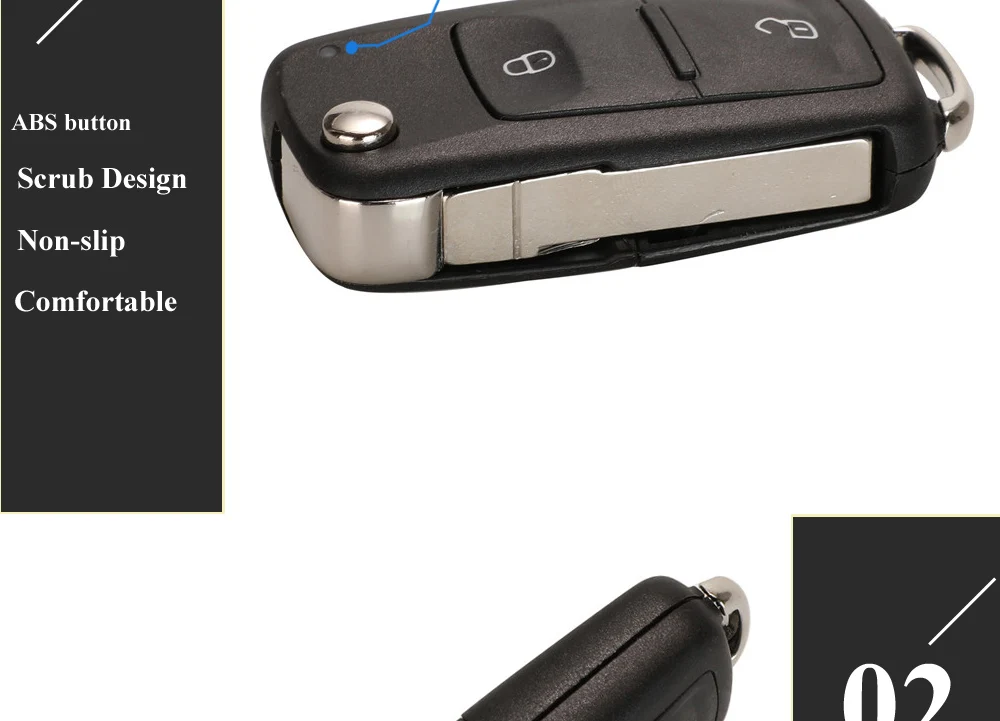 jingyuqin 2BTN Flip Remote 7E0 837 202 AD Car key 434MHz ID48 for VOLKSWAGEN VW Amarok Transporter MULTIVAN CARAVELLE 2016-2019