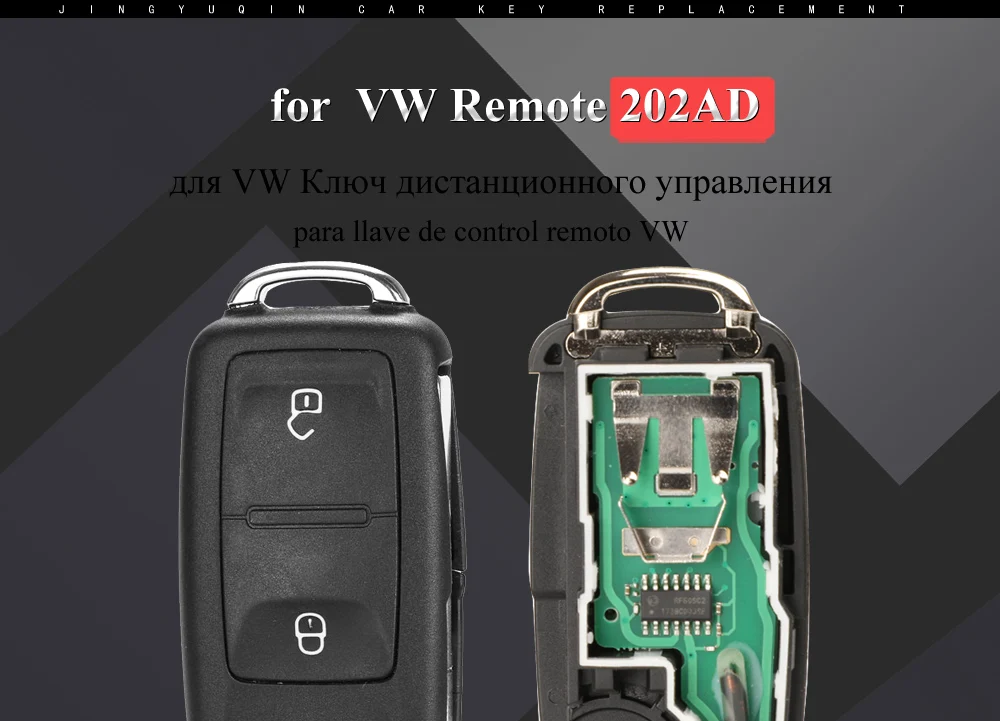 jingyuqin 2BTN Flip Remote 7E0 837 202 AD Car key 434MHz ID48 for VOLKSWAGEN VW Amarok Transporter MULTIVAN CARAVELLE 2016-2019
