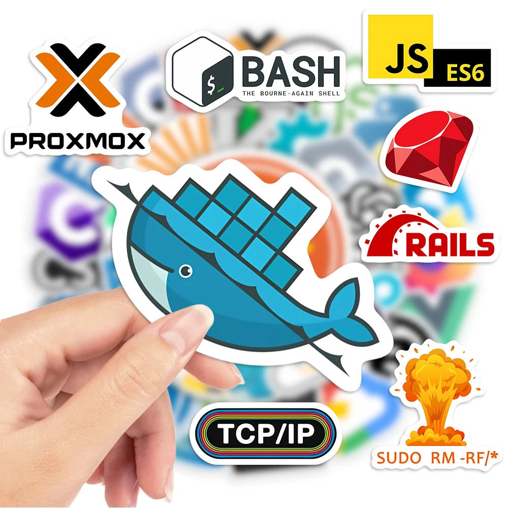 Cartoon Programming Stickers IT Developers Usage Language PVC Waterproof for Laptop Notebook Suitcase Phone Fridge Skateboarding