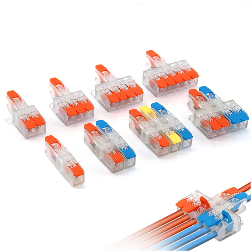 High Power 6mm² Fast Wire Electrical Connectors Universal Compact Splitter Push-in Cable Wire Connector Fast Terminal Block