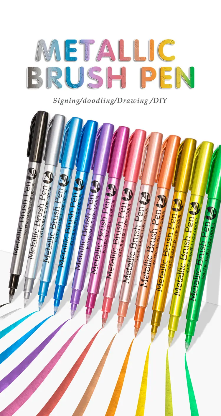 GN 12 Colors Metallic Waterproof Permanent Marker Pens for DIY Epoxy Resin Mold Drawing Supplies Craft Graffiti Marker Pen