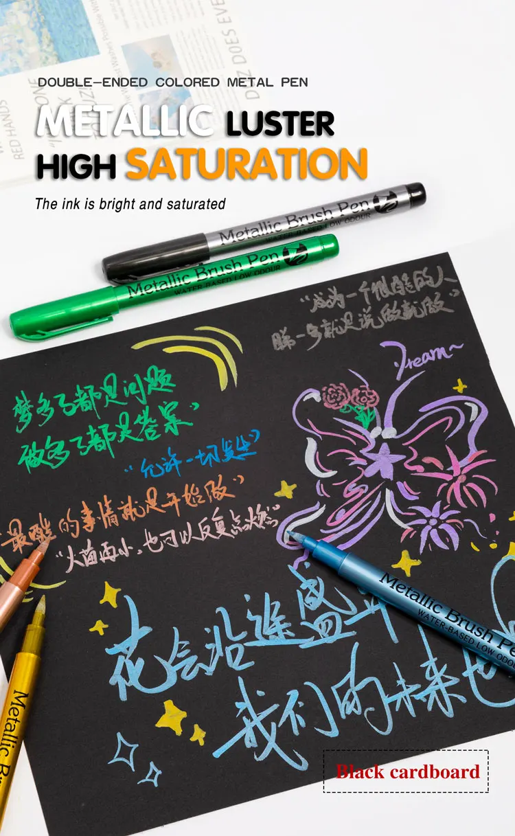 GN 12 Colors Metallic Waterproof Permanent Marker Pens for DIY Epoxy Resin Mold Drawing Supplies Craft Graffiti Marker Pen