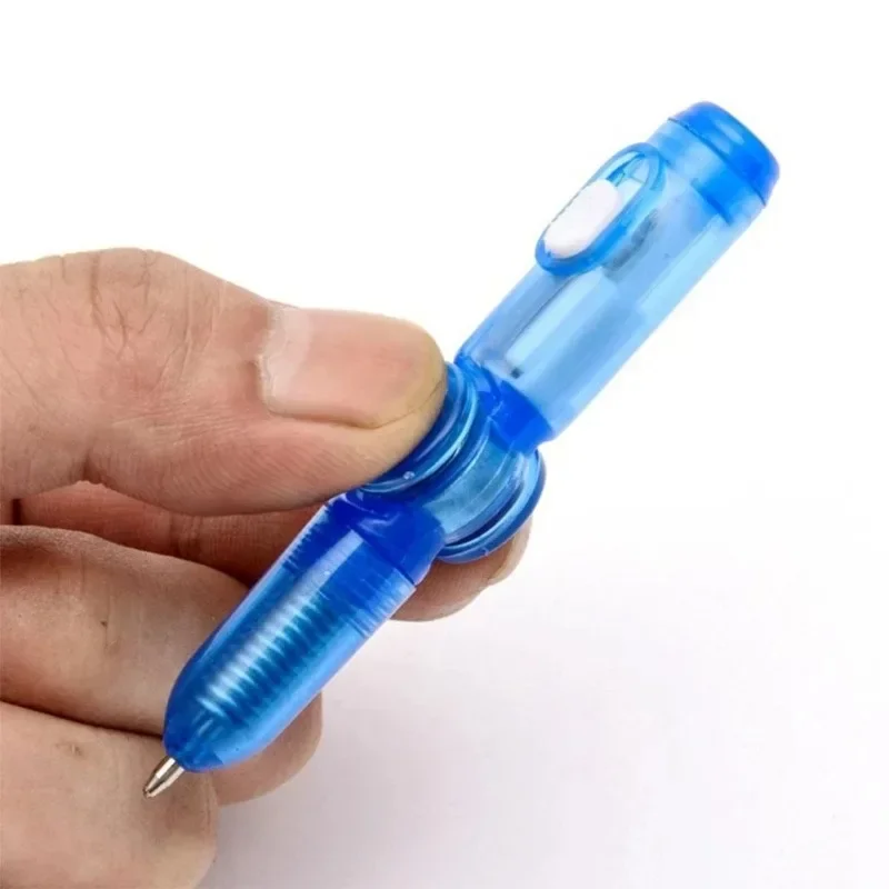 4-1Pcs LED Light Spinning Pen Fingertip Ballpoint Pens Toy Glow-in-the-dark Cool Fidget Spinner Pen for Kid Decompression Toys