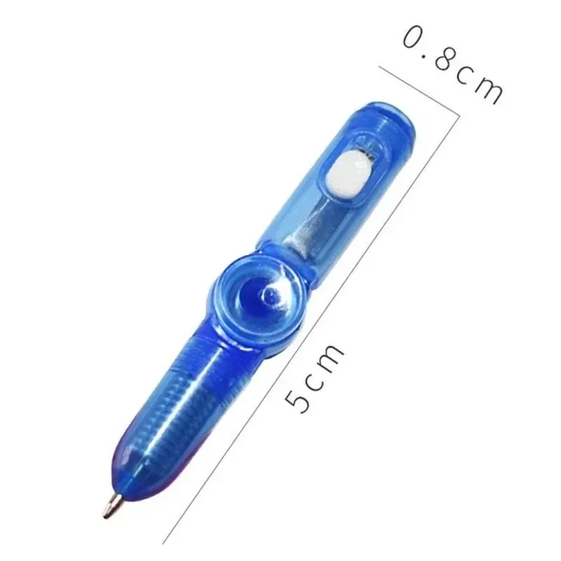 4-1Pcs LED Light Spinning Pen Fingertip Ballpoint Pens Toy Glow-in-the-dark Cool Fidget Spinner Pen for Kid Decompression Toys