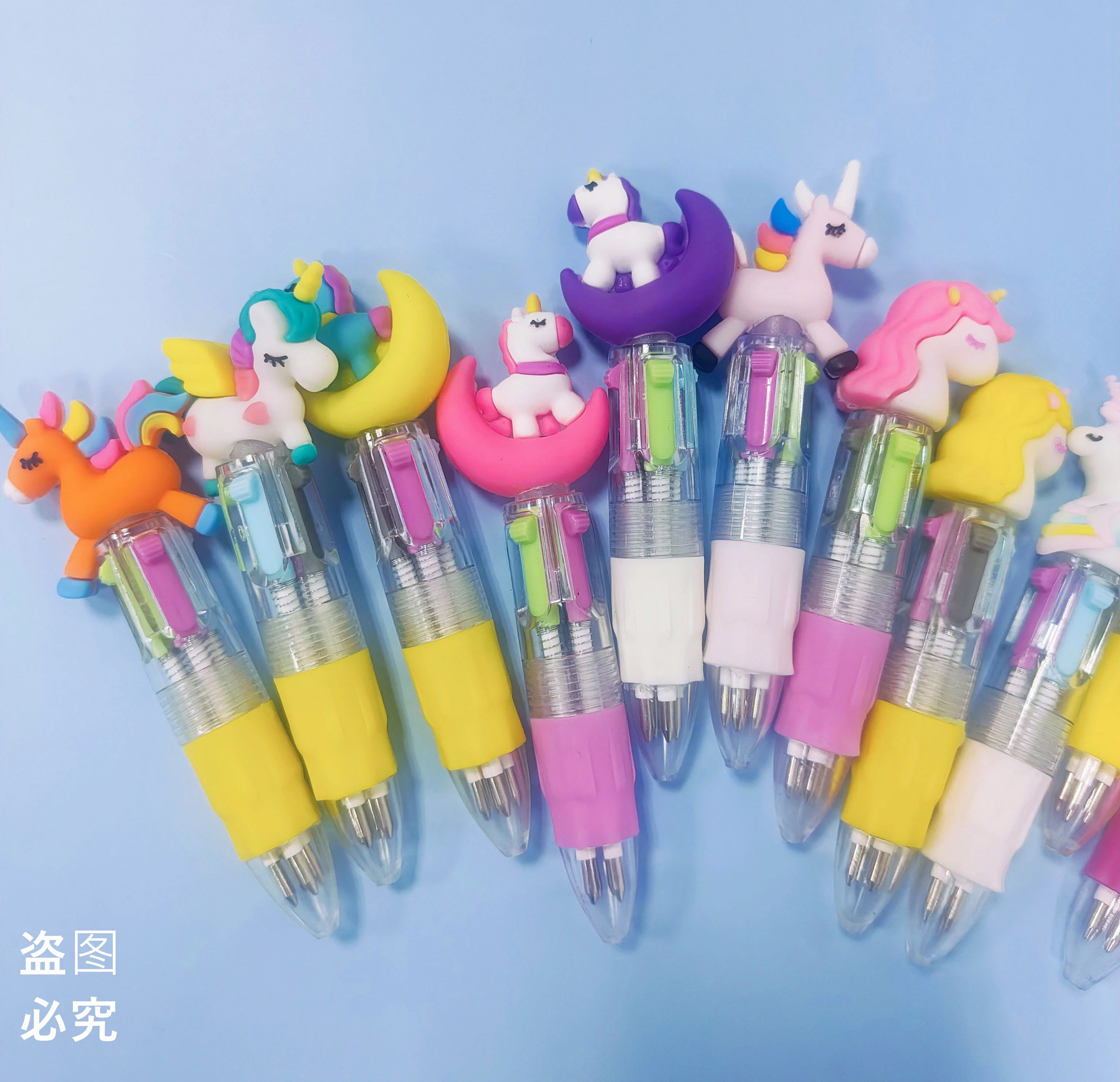 10Pcs/Lot Kawaii Unicorn Mini 4 Colors Ballpoint Pens Cartoon Cute Pony Ball Pen Kids School Stationery Office Supplies Gifts