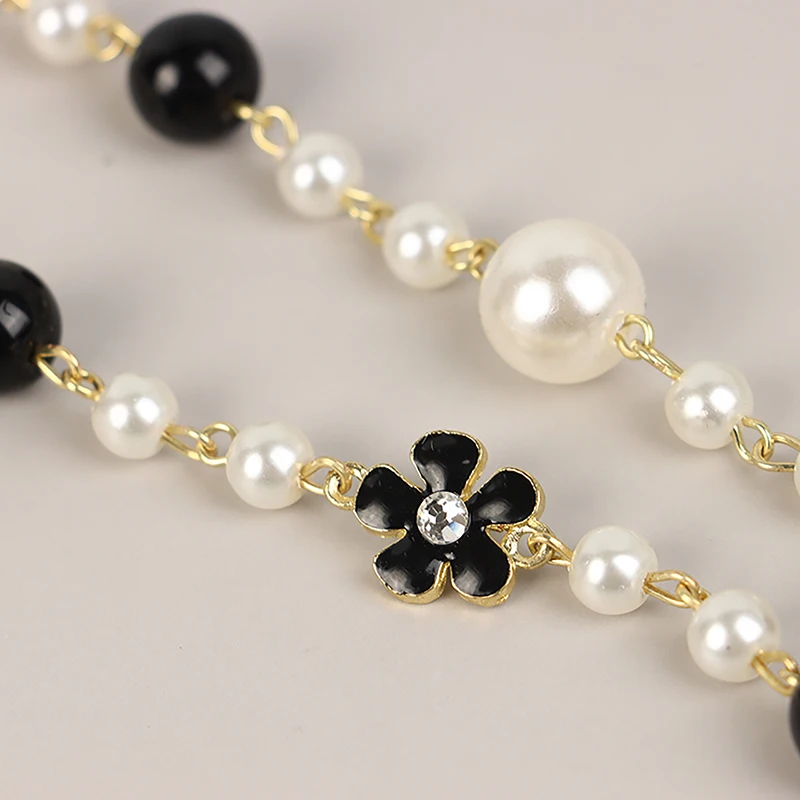 Classic Exquisite Pearl Long Sweater Necklace Fashion Lady Party Wedding Crystal Jewelry
