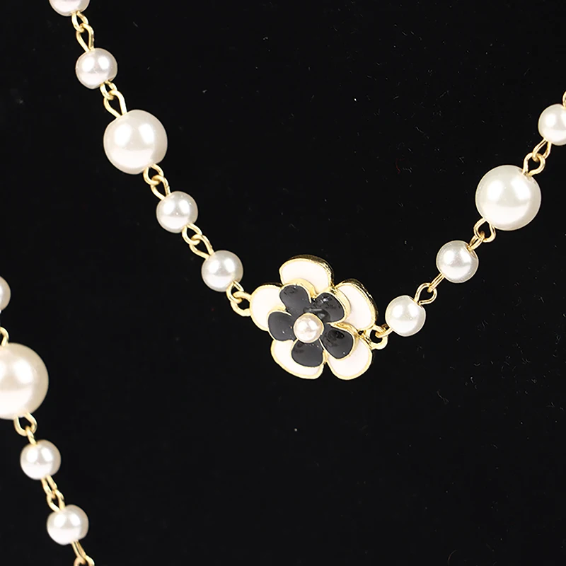Classic Exquisite Pearl Long Sweater Necklace Fashion Lady Party Wedding Crystal Jewelry
