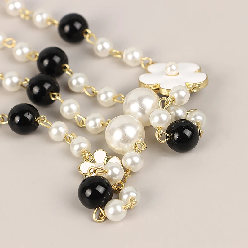 Classic Exquisite Pearl Long Sweater Necklace Fashion Lady Party Wedding Crystal Jewelry