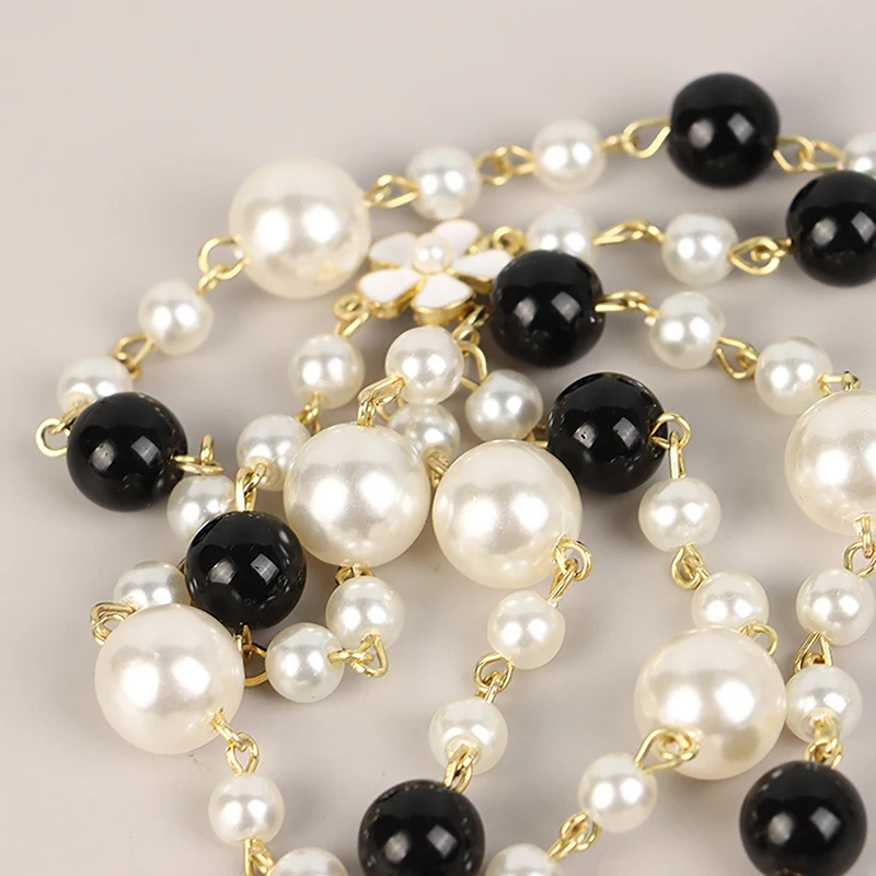 Classic Exquisite Pearl Long Sweater Necklace Fashion Lady Party Wedding Crystal Jewelry