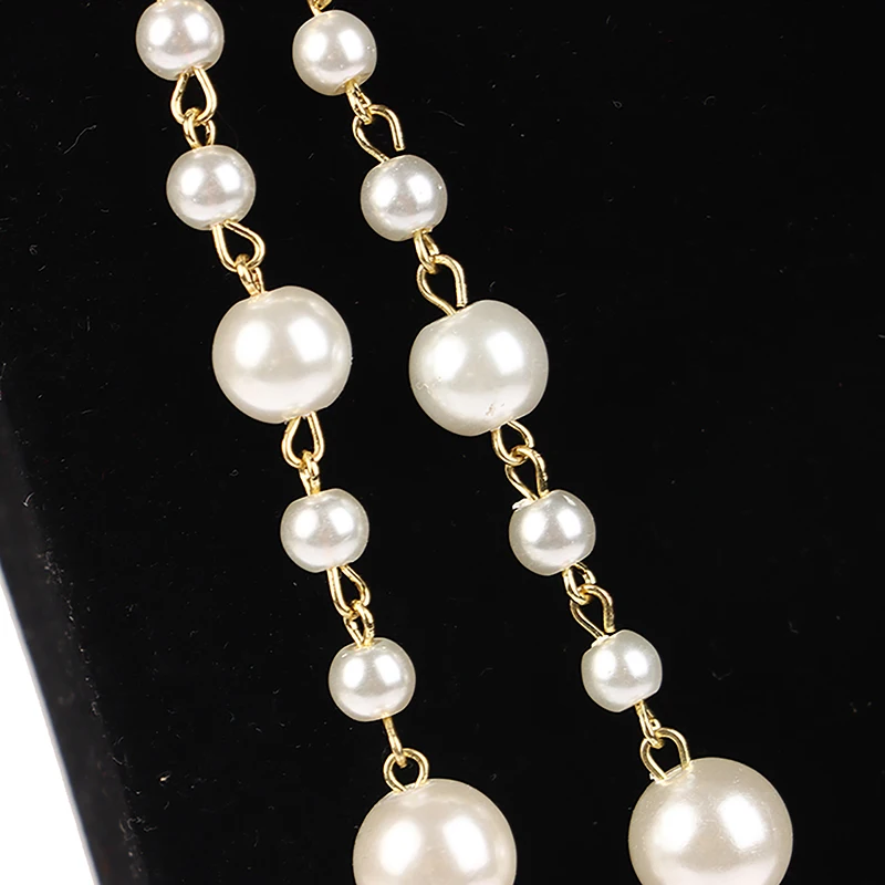 Classic Exquisite Pearl Long Sweater Necklace Fashion Lady Party Wedding Crystal Jewelry
